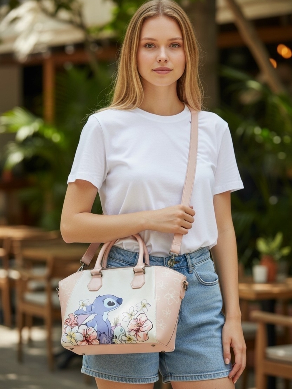 Loungefly Stitch Floral Shoulder Bag